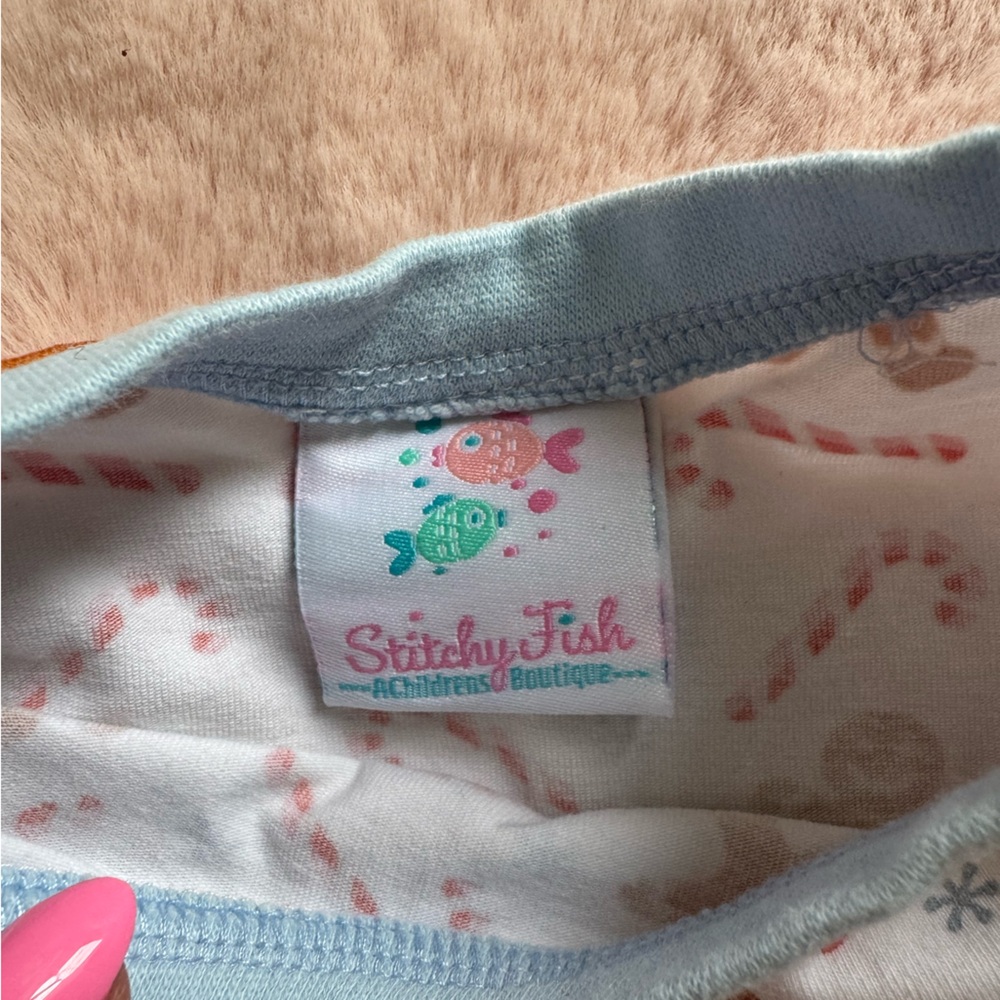 Stitchy Fish Gingerbread Man Romper - Picture 3 of 5